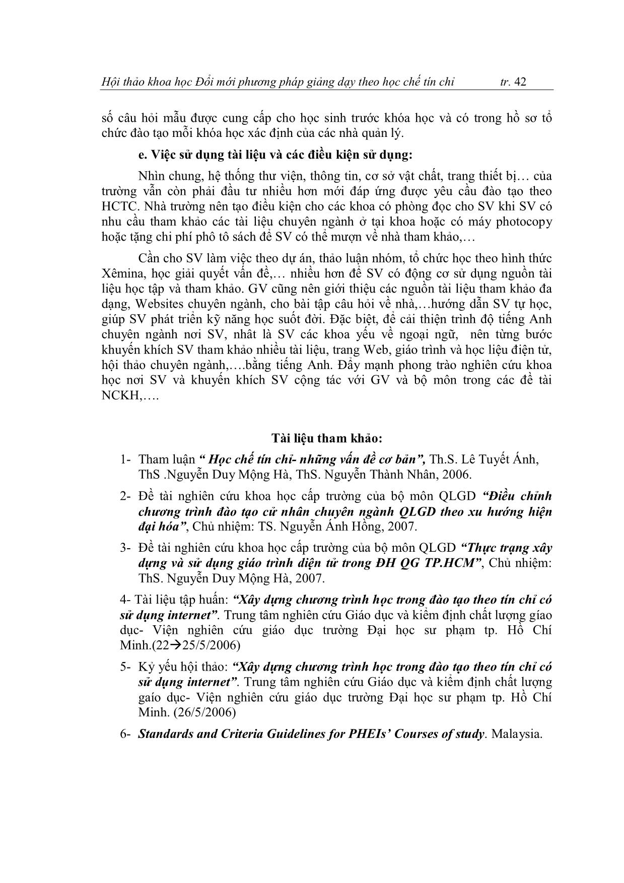 Vai trò của thư viện, tài nguyên học tập trong việc giảng dạy và học tập theo học chế tín chỉ trang 5