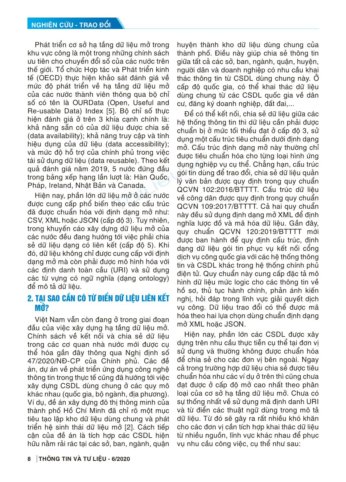 Xây dựng từ điển dữ liệu liên kết mở dùng làm nền tảng cho chuyển đổi số chính phủ ở Việt Nam trang 3