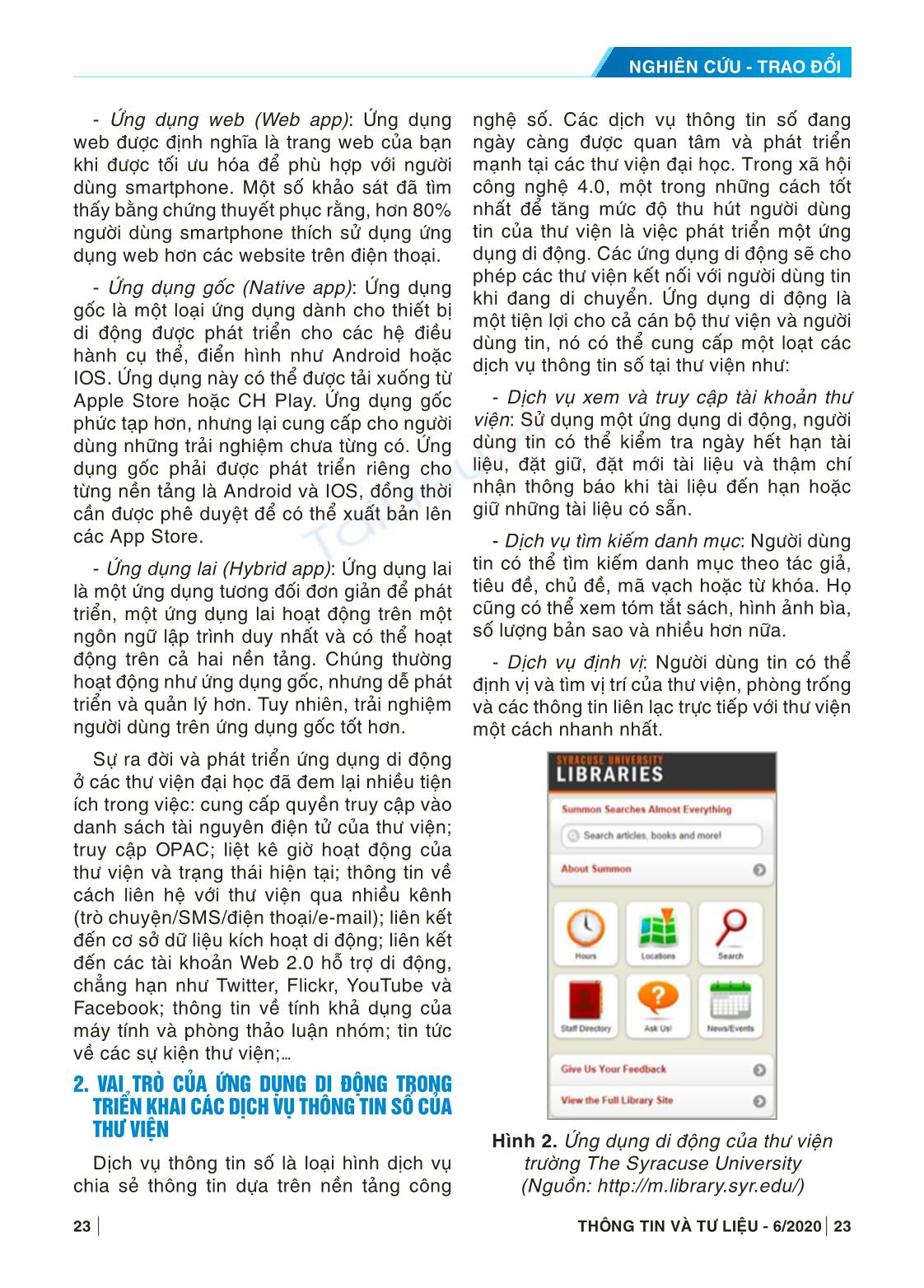 Xây dựng ứng dụng di động để cung cấp dịch vụ thông tin số tại các thư viện Đại học trang 3