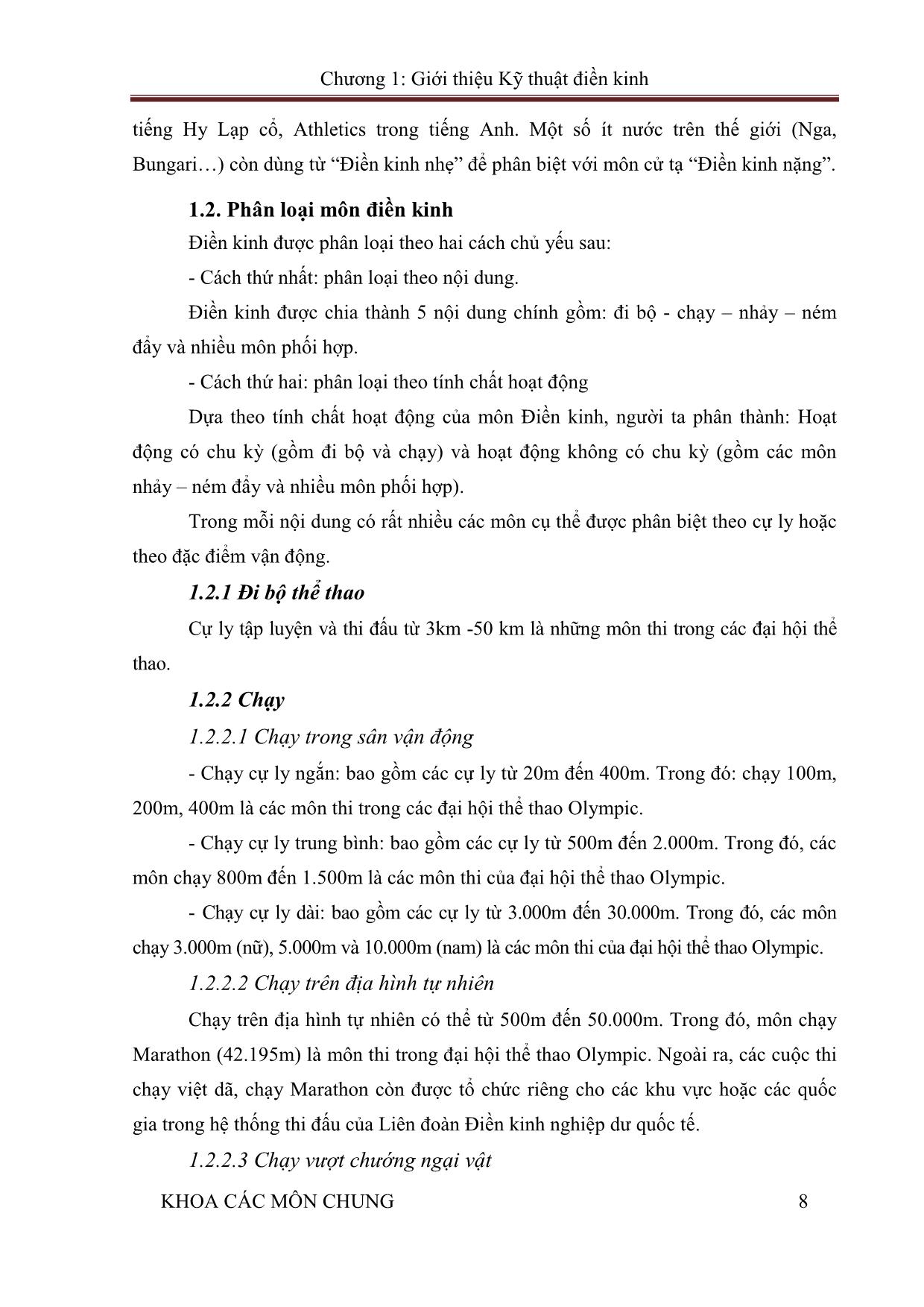 Giáo trình Điền kinh trang 8