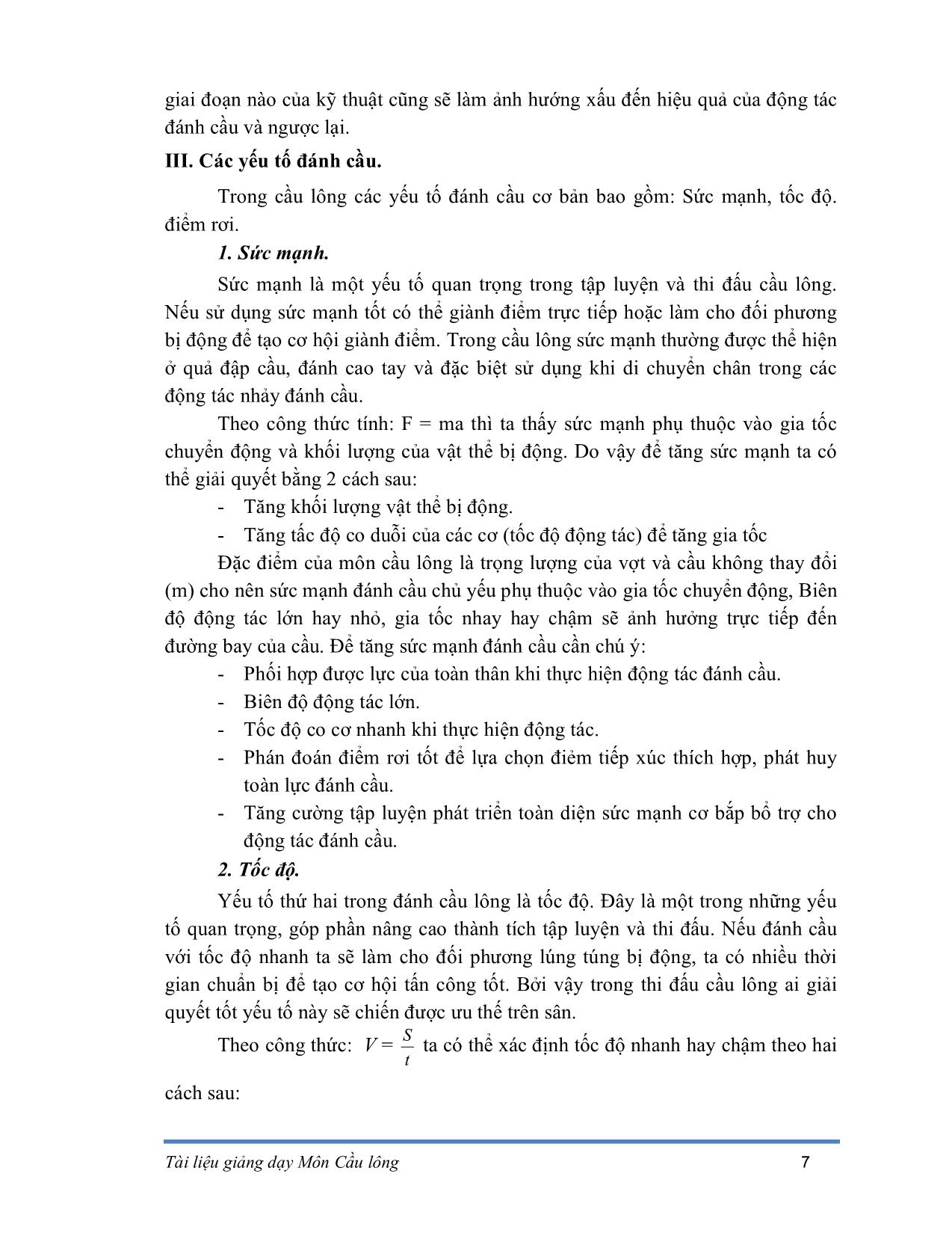 Giáo trình Cầu lông trang 10