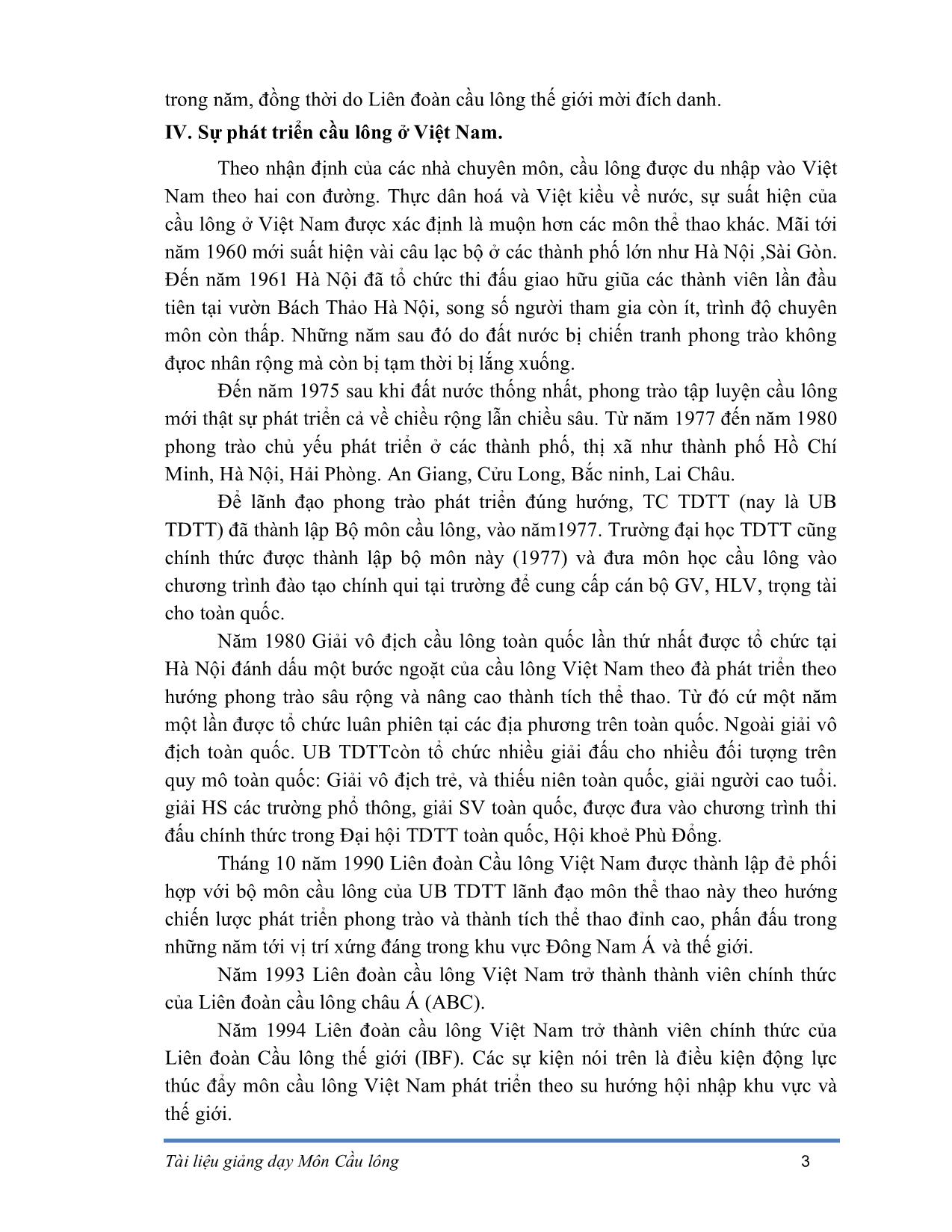 Giáo trình Cầu lông trang 6
