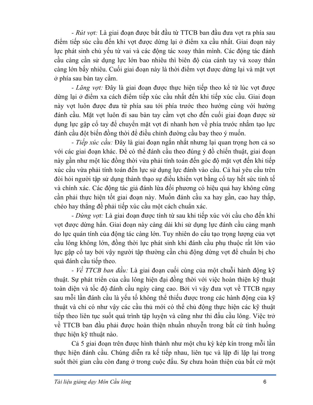 Giáo trình Cầu lông trang 9