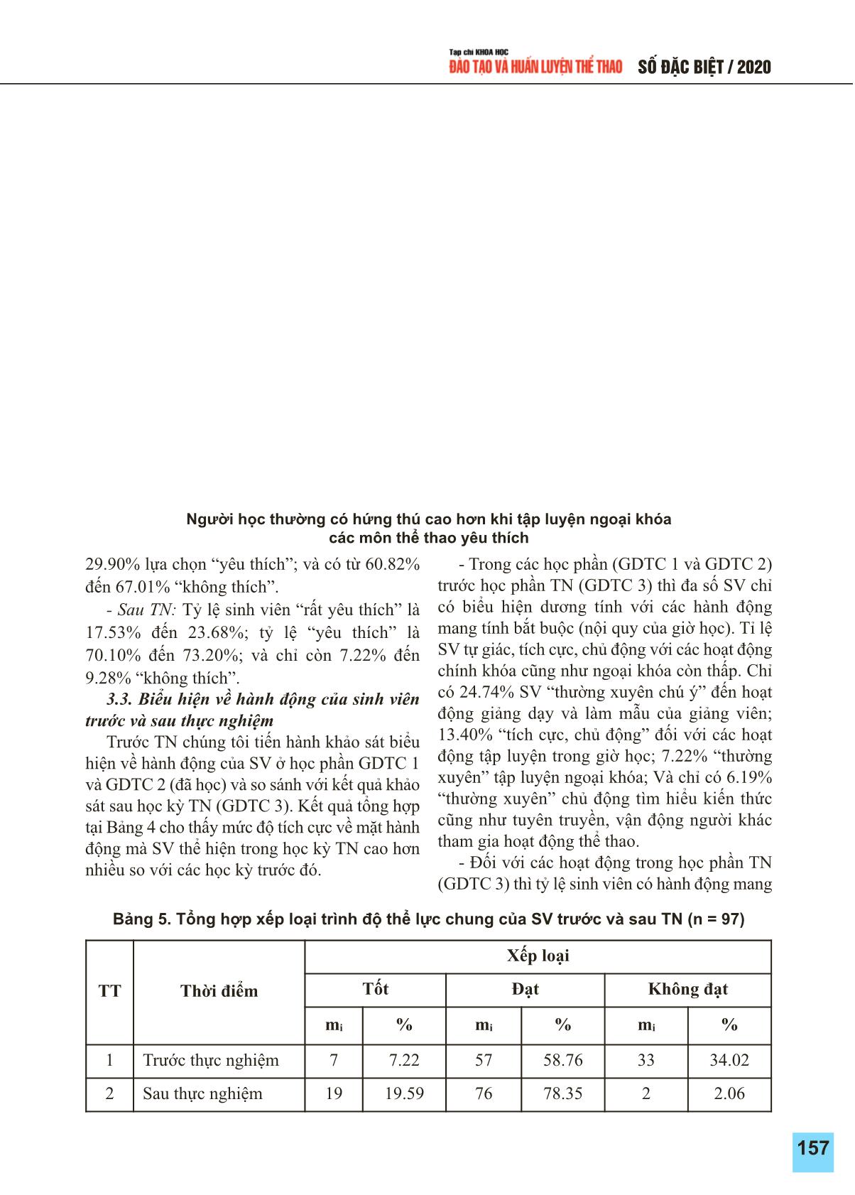 Nâng cao hứng thú với hoạt động giáo dục thể chất và thể thao cho sinh viên trường Đại học Sư phạm Thái Nguyên trang 6