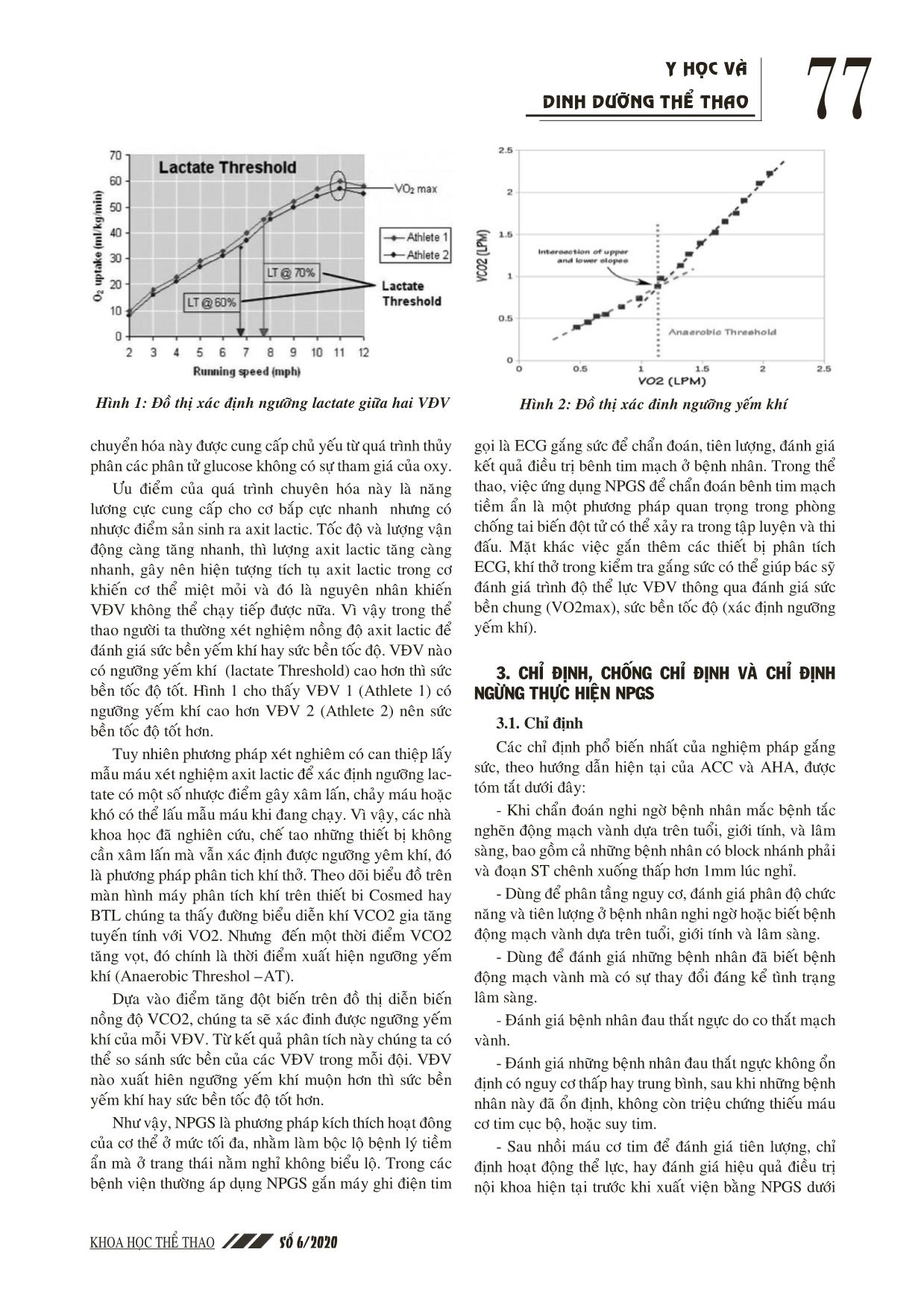 Nghiệm pháp gắng sức trong chẩn đoán và đánh giá trình độ thể lực vận động viên trang 3