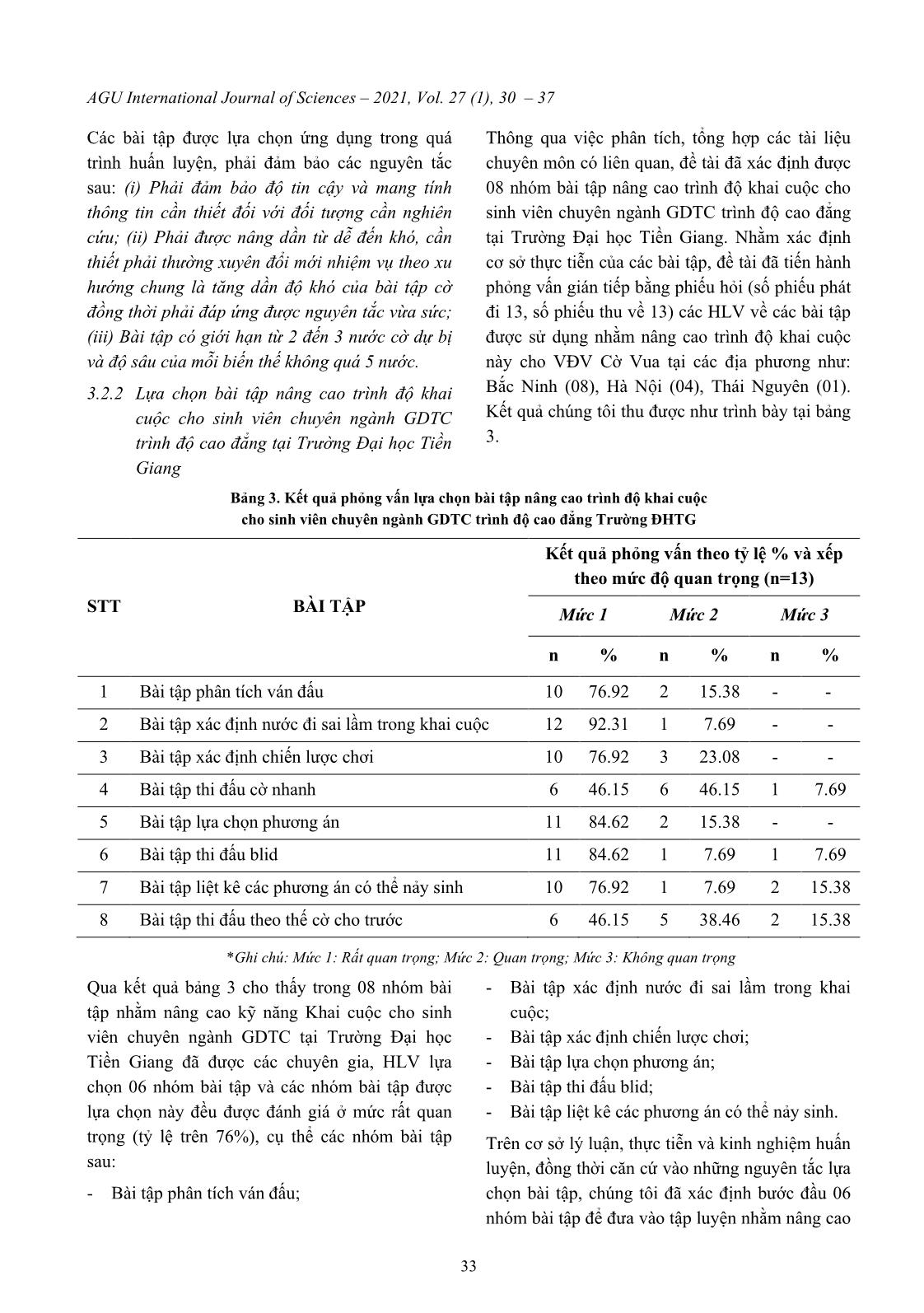 Nghiên cứu lựa chọn bài tập nâng cao trình độ khai cuộc cờ vua cho sinh viên chuyên ngành giáo dục thể chất trình độ cao đẳng trường Đại học Tiền Giang trang 4