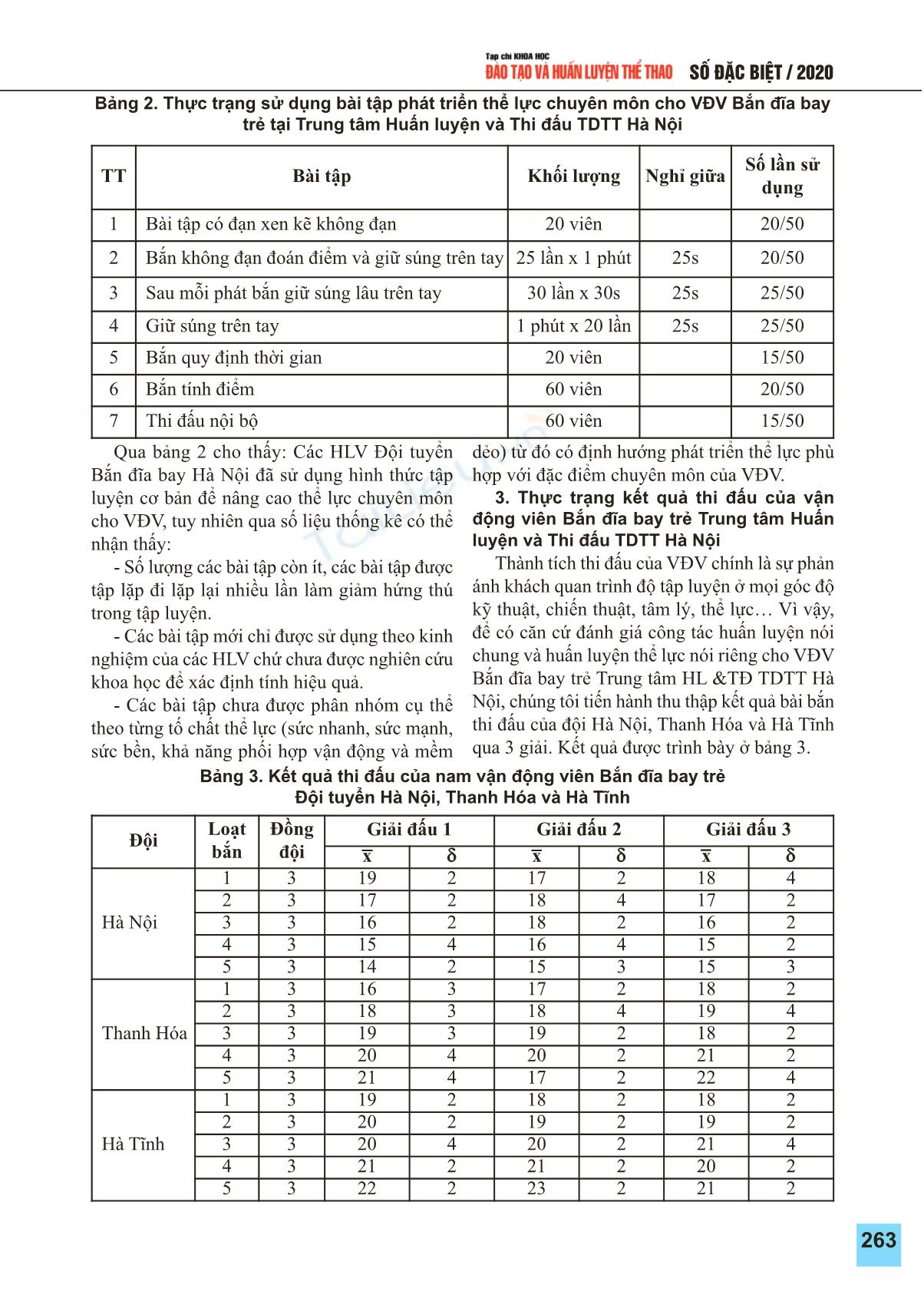 Thực trạng công tác huấn luyện thể lực chuyên môn cho nam vận động viên bắn đĩa bay trẻ trung tâm huấn luyện và thi đấu thể dục thể thao Hà Nội trang 3