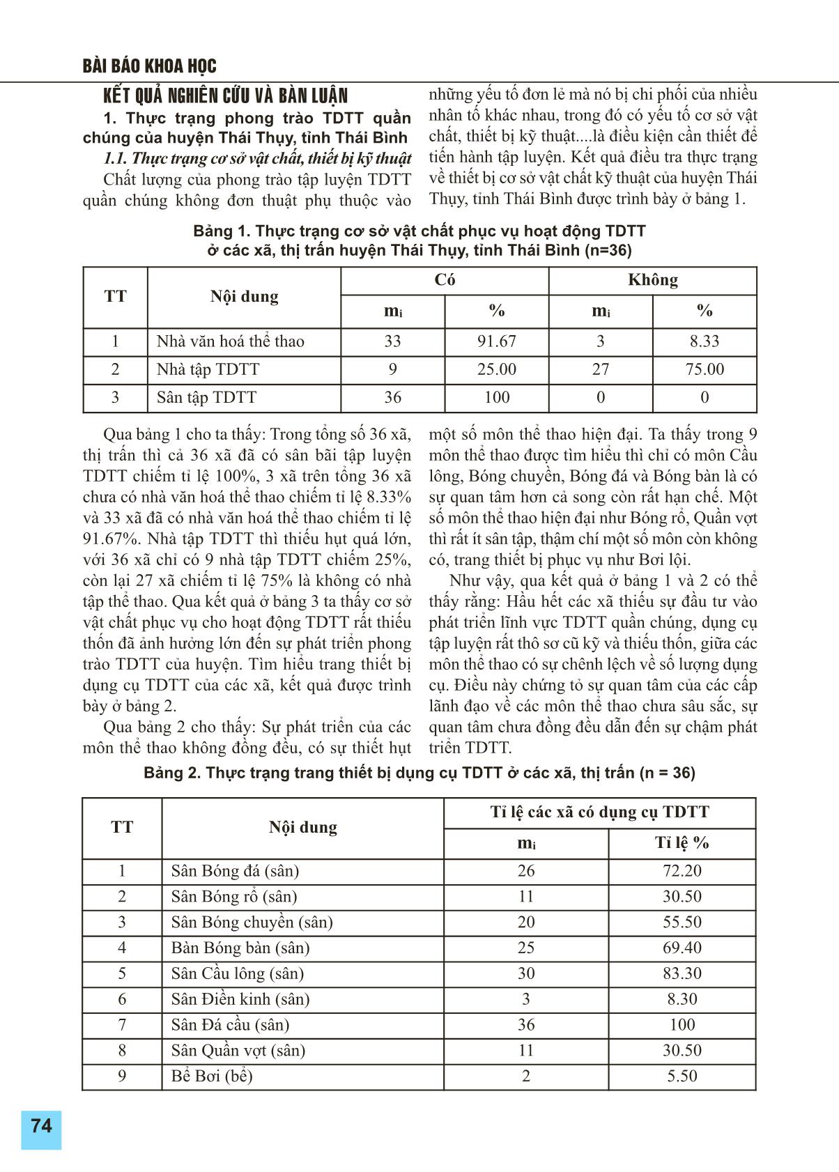 Thực trạng phong trào thể dục thể thao quần chúng và thể thao học đường trên địa bàn huyện Thái Thụy tỉnh Thái Bình trang 2