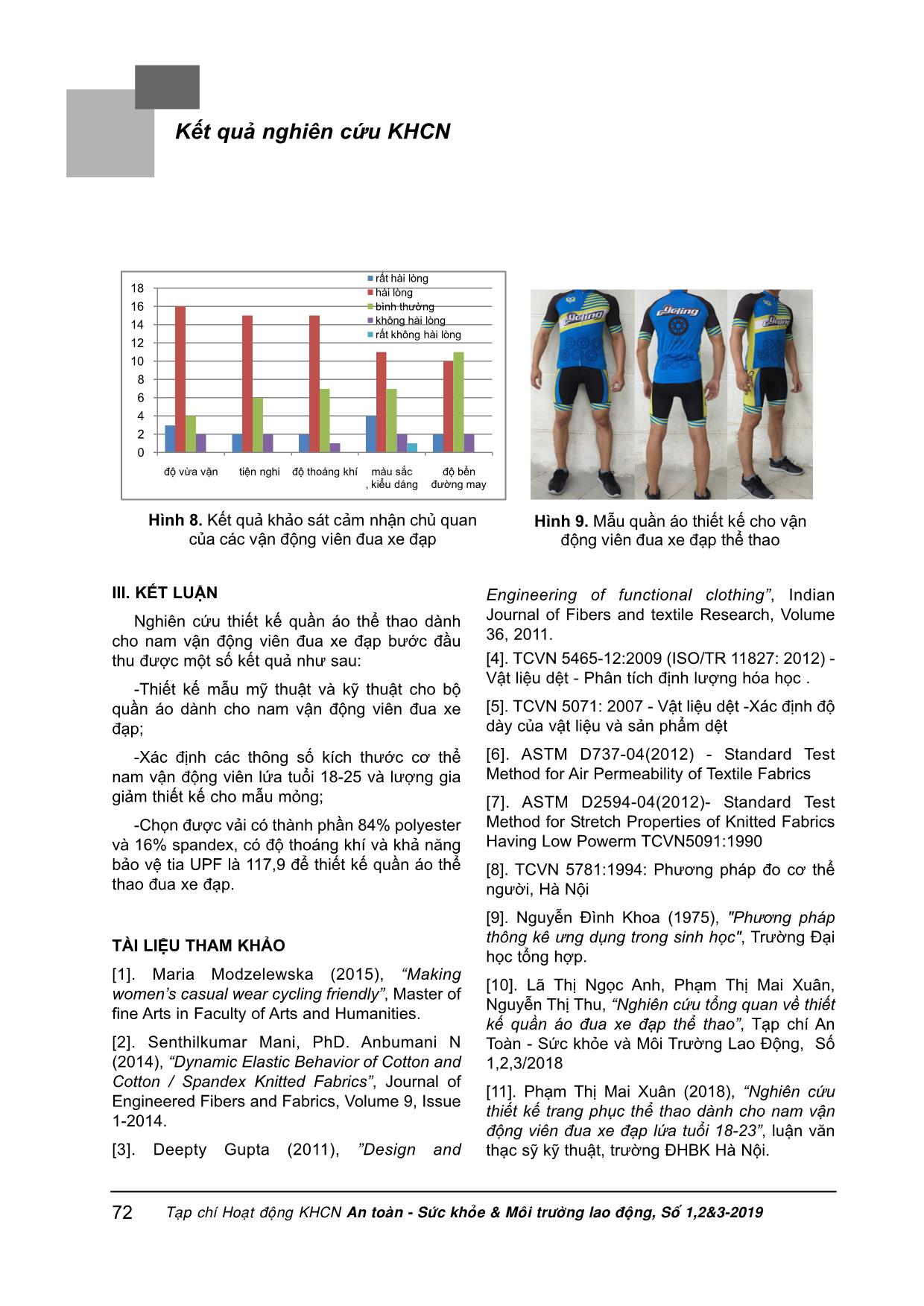 Nghiên cứu thiết kế quần áo cho nam vận động viên đua xe đạp lứa tuổi từ 18-25 trang 8