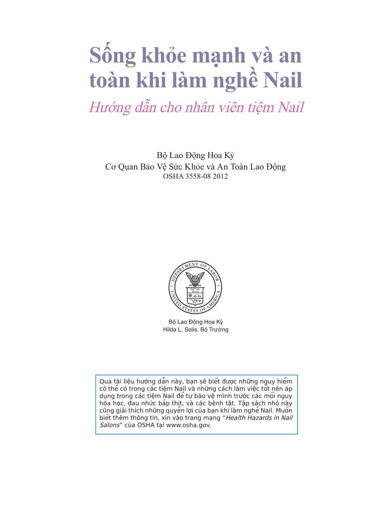 Tài liệu Sống khỏe mạnh và an toàn khi làm nghề Nail trang 3