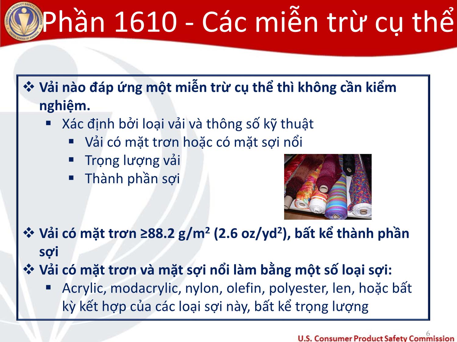 Bài giảng Ủy ban an toàn sản phẩm tiêu dùng Hoa Kỳ trang 6