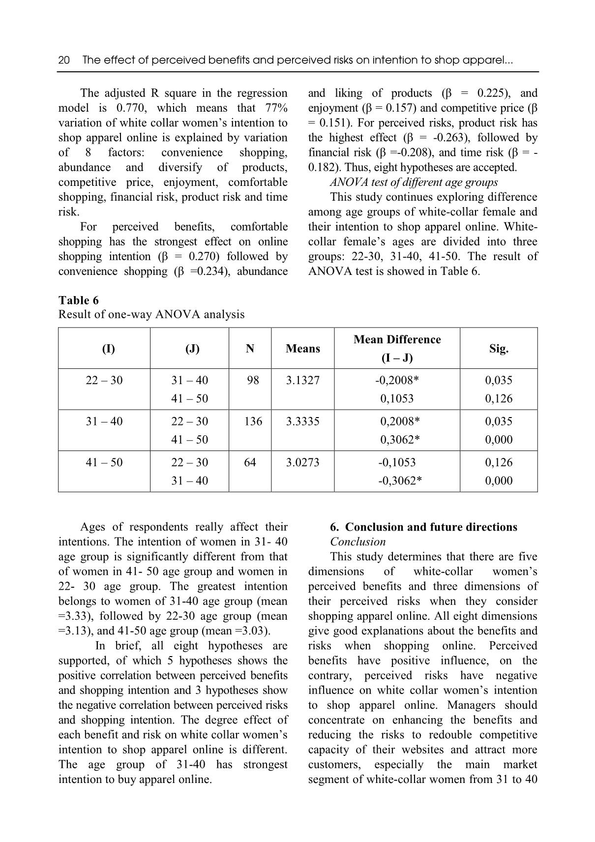 The effect of perceived benefits and perceived risks on intention to shop apparel online by white - collar women in Viet Nam trang 10