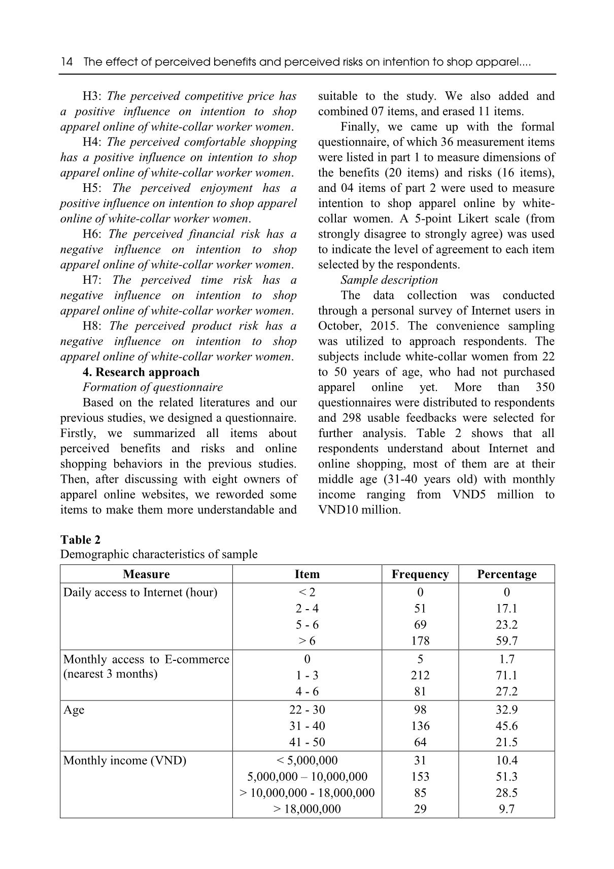 The effect of perceived benefits and perceived risks on intention to shop apparel online by white - collar women in Viet Nam trang 4