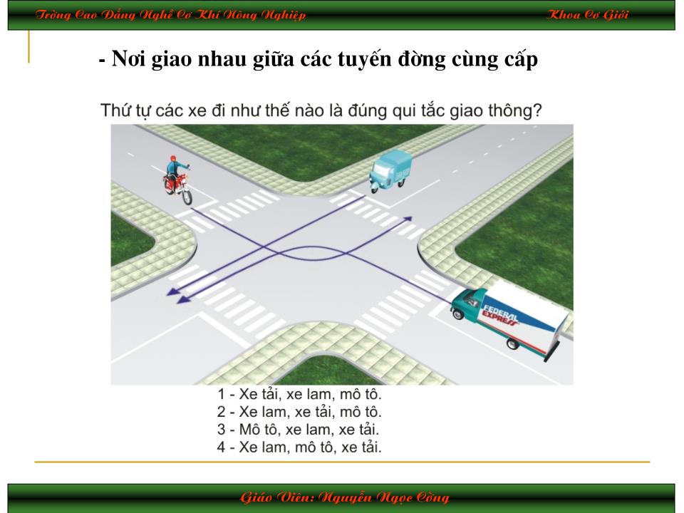 Bài giảng Luật giao thông đường bộ trang 6