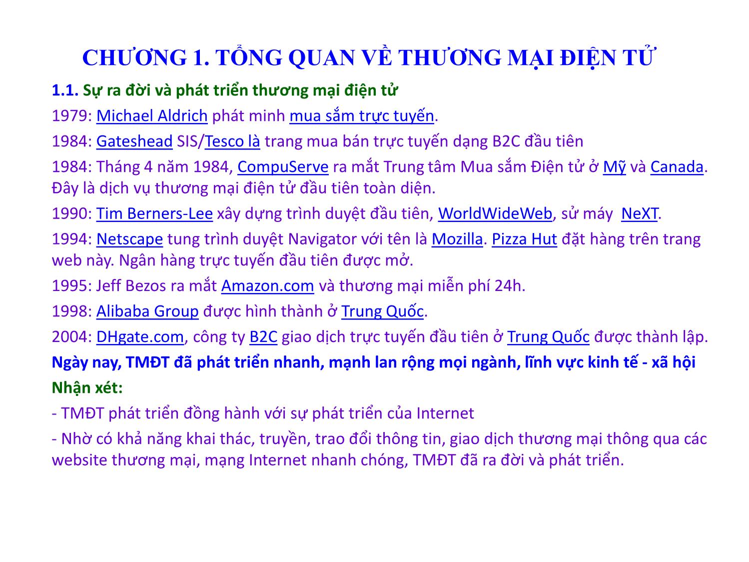 Bài giảng Thương mại điện tử căn bản - Chương 1: Tổng quan về thương mại điện tử - Nguyễn Anh Tuấn trang 7