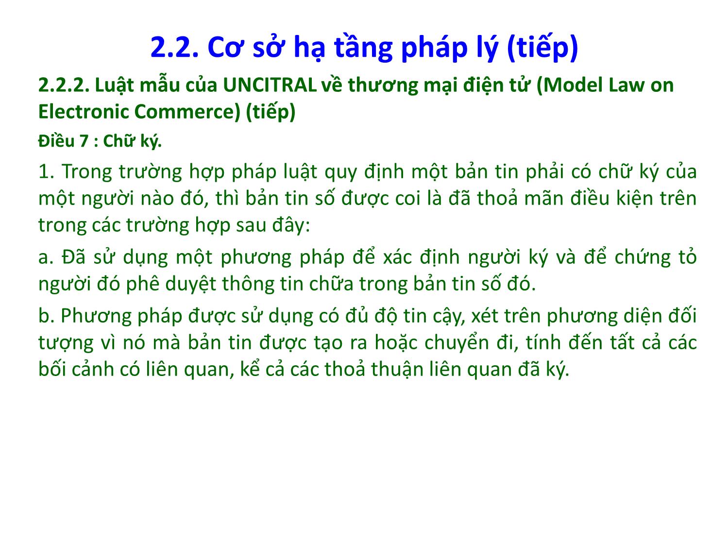 Bài giảng Thương mại điện tử căn bản - Chương 2: Cơ sở hạ tầng kinh tế, xã hội, pháp lý, hạ tầng mạng, công nghệ của thương mại điện tử - Nguyễn Anh Tuấn trang 10