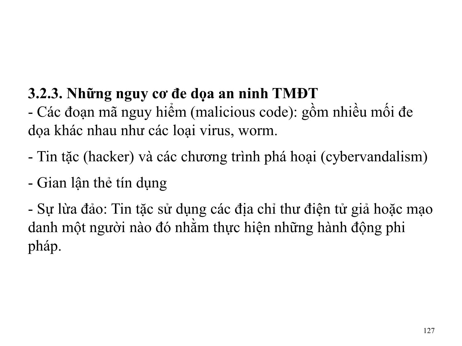 Bài giảng Thương mại điện tử căn bản - Chương 3: An ninh thương mại điện tử - Nguyễn Anh Tuấn trang 7