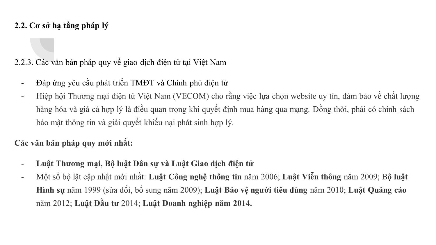 Bài giảng Thương mại điện tử - Chương 2: Cơ sở hạ tầng kinh tế , xã hội, pháp lý, hạ tầng mạng, công nghệ của thương mại điện tử - Đàm Thị Thuỷ trang 10