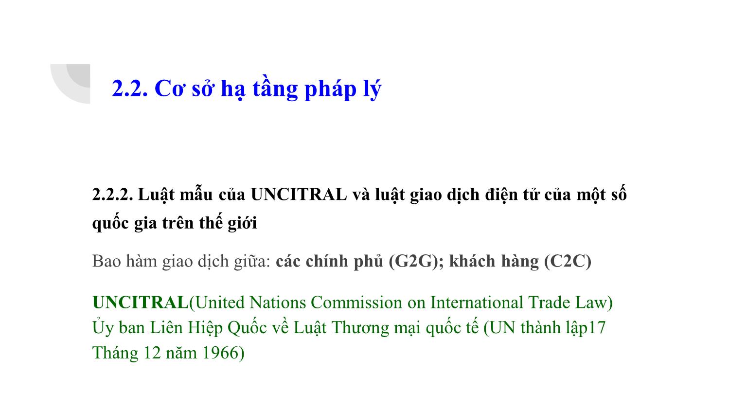 Bài giảng Thương mại điện tử - Chương 2: Cơ sở hạ tầng kinh tế , xã hội, pháp lý, hạ tầng mạng, công nghệ của thương mại điện tử - Đàm Thị Thuỷ trang 7