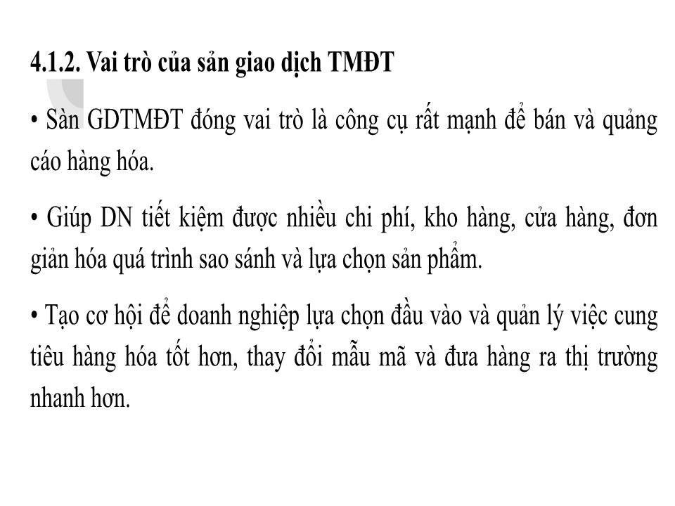 Bài giảng môn Thương mại điện tử - Chương 4: Sàn giao dịch thương mại điện tử trang 4