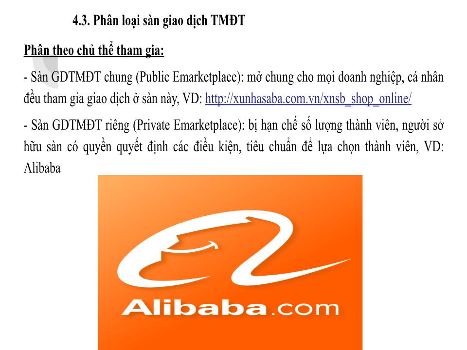 Bài giảng môn Thương mại điện tử - Chương 4: Sàn giao dịch thương mại điện tử trang 9