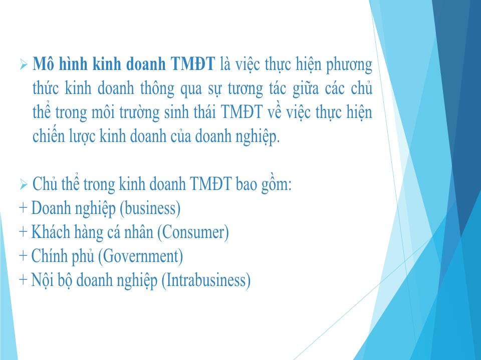 Bài giảng môn Thương mại điện tử - Chương 5: Phương thức và mô hình kinh doanh thương mại điện tử B2B, B2C trang 8