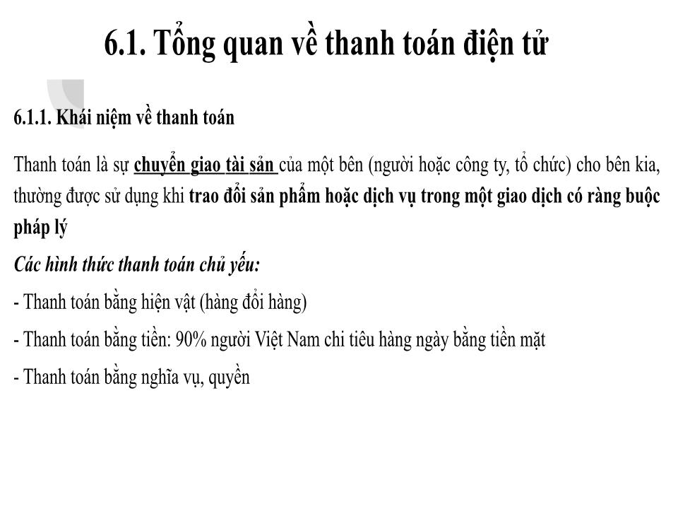 Bài giảng môn Thương mại điện tử - Chương 6: Thanh toán điện tử trang 3