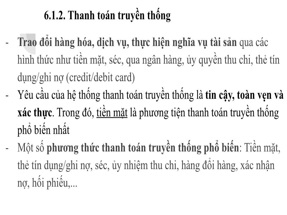 Bài giảng môn Thương mại điện tử - Chương 6: Thanh toán điện tử trang 4