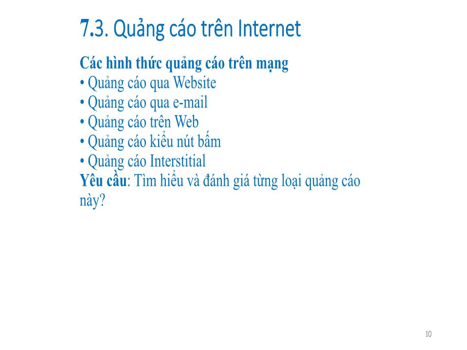 Bài giảng môn Thương mại điện tử - Chương 7: Marketing điện tử trang 10