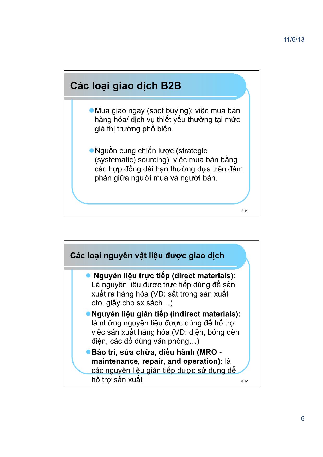 Giáo trình Thương mại điện tử - Chương 2: Các mô hình thương mại điện tử. Mô hình B2B, mua và bán trong các thị trường điện tử tư nhân - Nguyễn Việt Khôi trang 6