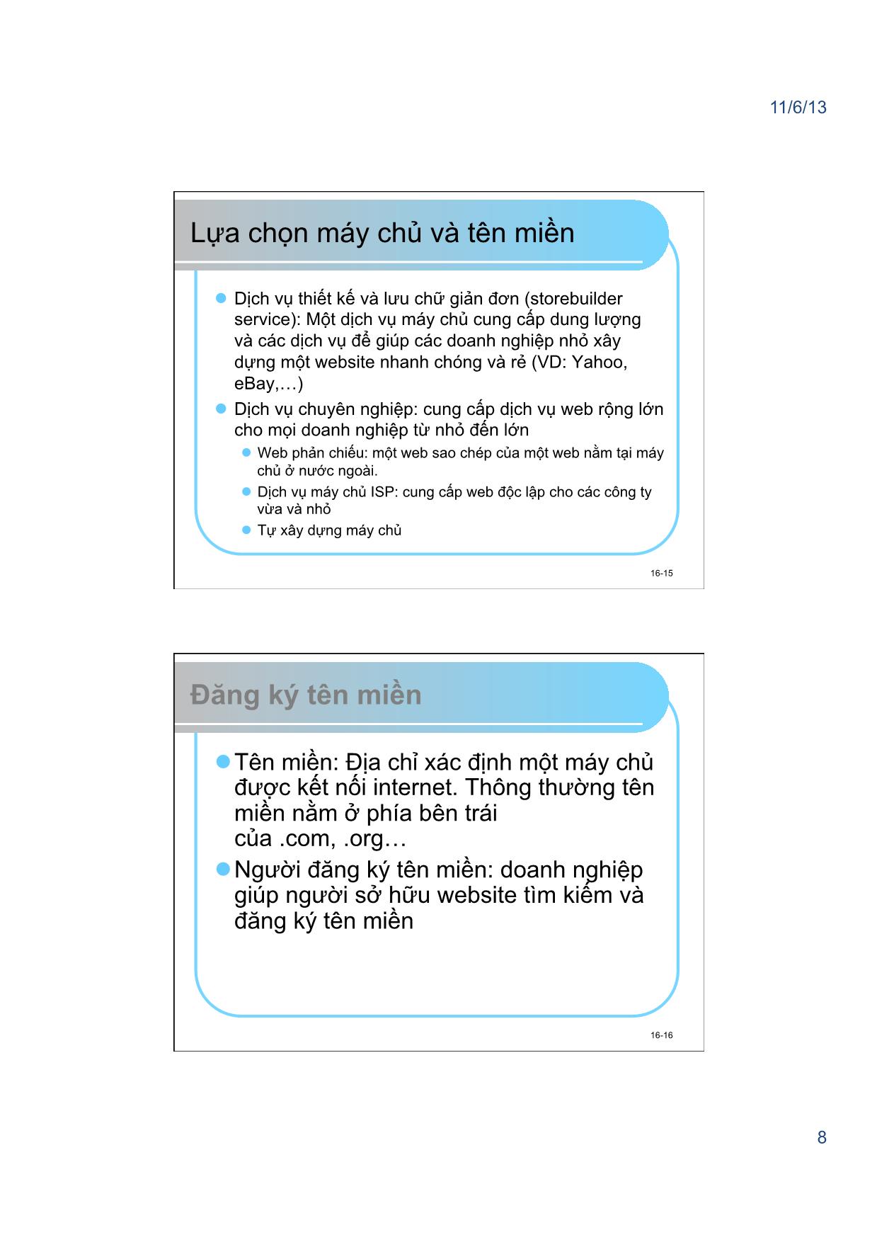 Giáo trình Thương mại điện tử - Chương 6: Khởi động thành công một doanh nghiệp trực tuyến và các dự án thương mại điện tử - Nguyễn Việt Khôi trang 8