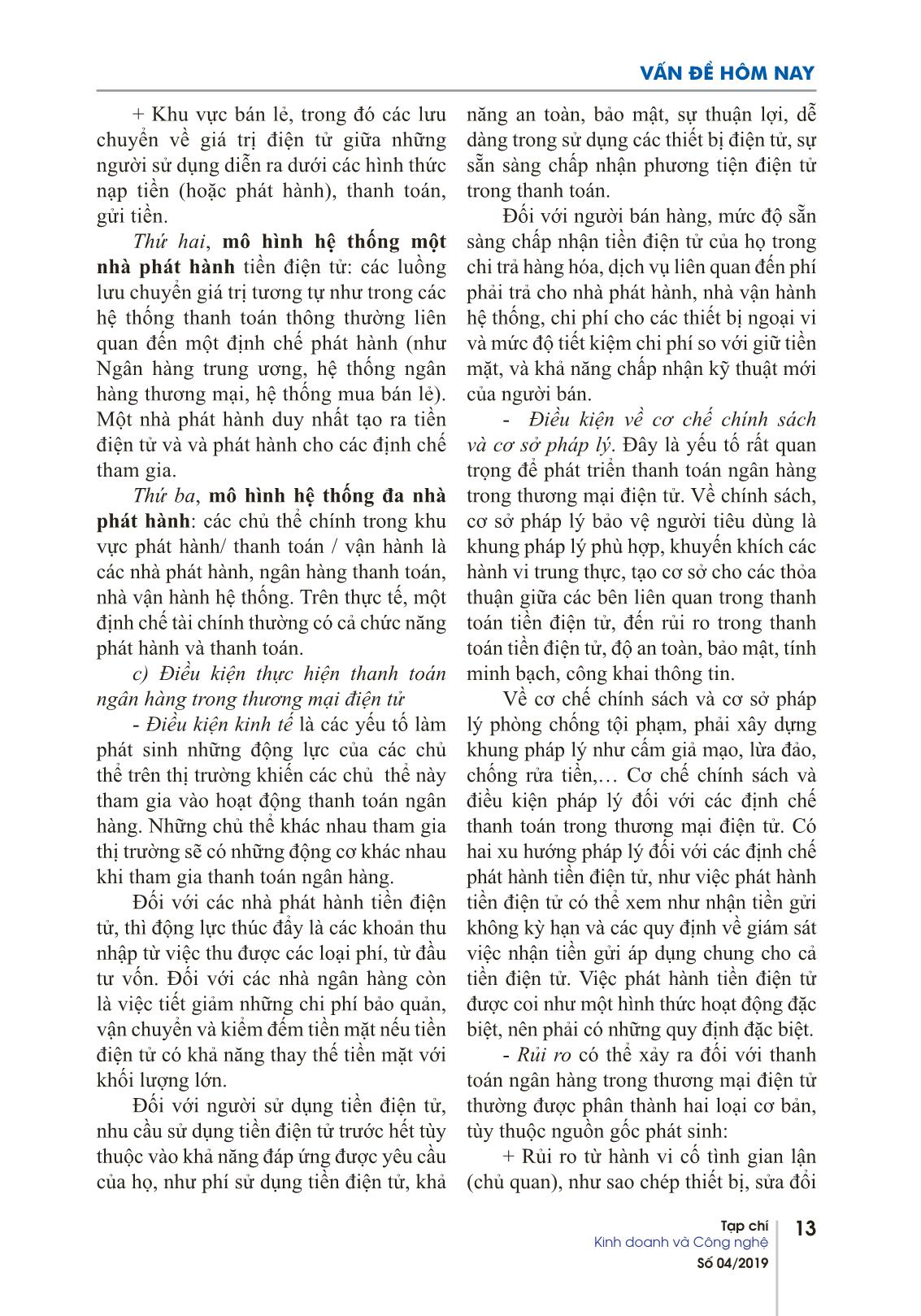 Bàn về thanh toán điện tử qua ngân hàng trong sự phát triển của thương mại điện tử trang 4