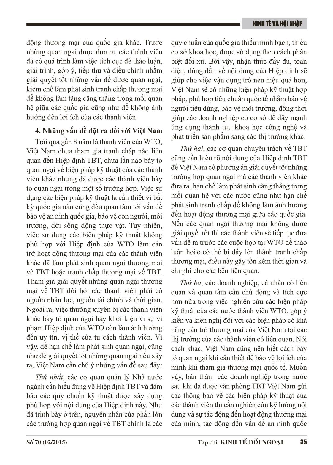 Hiệp định TBT và vấn đề quan ngại thương mại trang 6