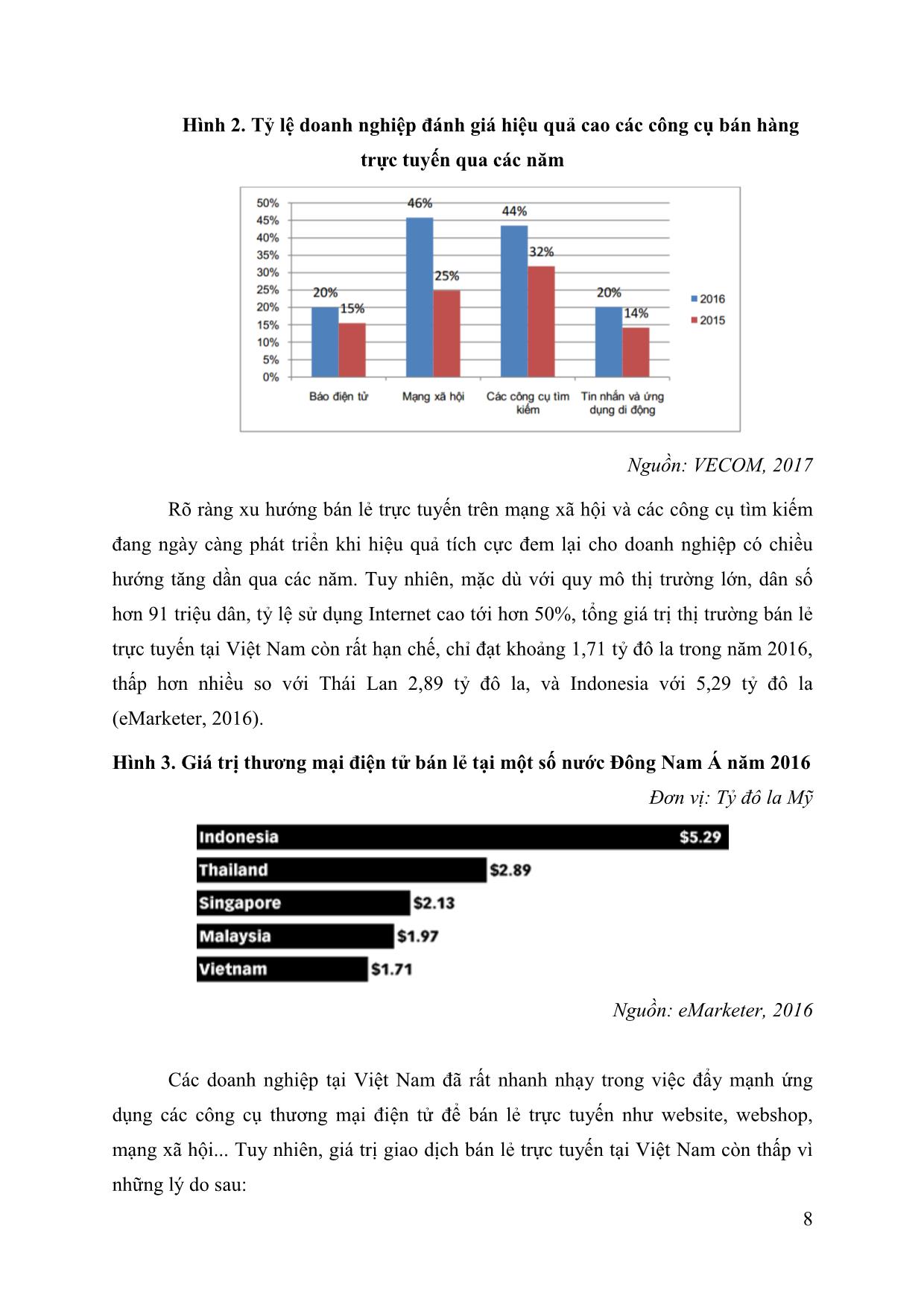 Một số giải pháp ứng dụng các công cụ thương mại điện tử nhằm đẩy mạnh bán lẻ trực tuyến tại Việt Nam trang 8
