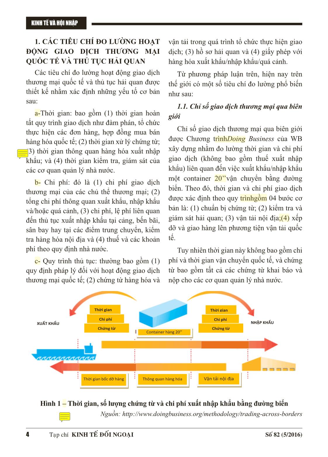 Một số tiêu chí đánh giá hoạt động giao dịch thương mại quốc tế và thủ tục hải quan trên thế giới và thực tiễn tại Việt Nam trang 2