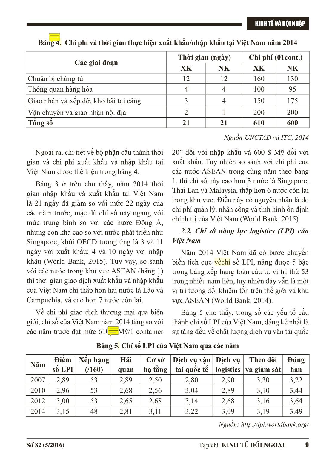 Một số tiêu chí đánh giá hoạt động giao dịch thương mại quốc tế và thủ tục hải quan trên thế giới và thực tiễn tại Việt Nam trang 7