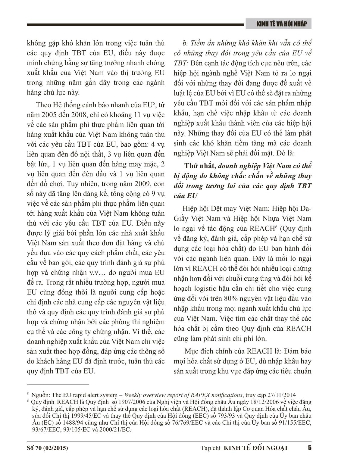 Tác động của các quy định về rào cản kỹ thuật trong hiệp định thương mại tự do giữa Việt Nam và EU đối với Việt Nam trang 3