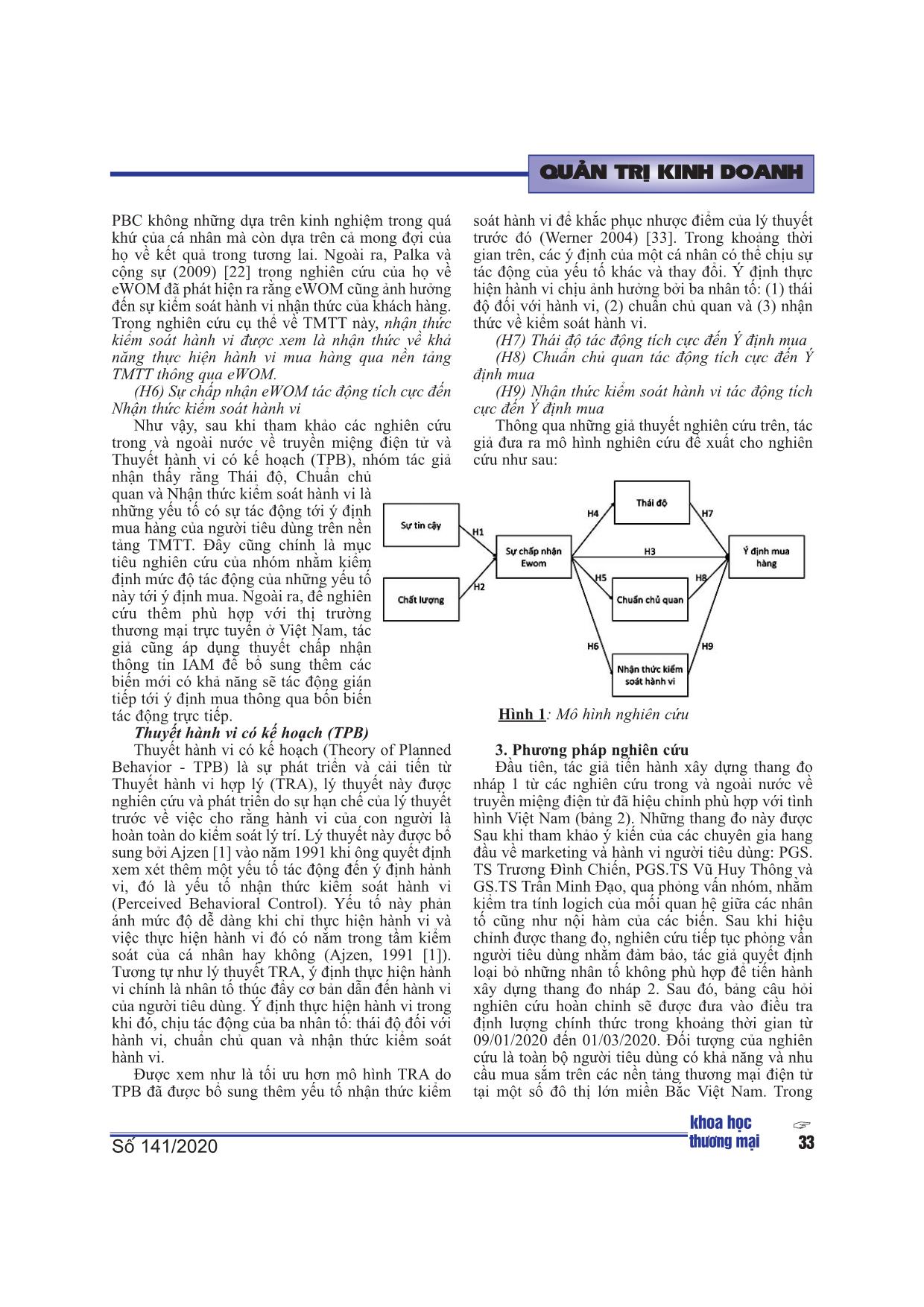 Tác động của truyền miệng điện tử đến ý định mua hàng của người tiêu dùng trên nền tảng thương mại trực tuyến tại thị trường Việt Nam trang 5