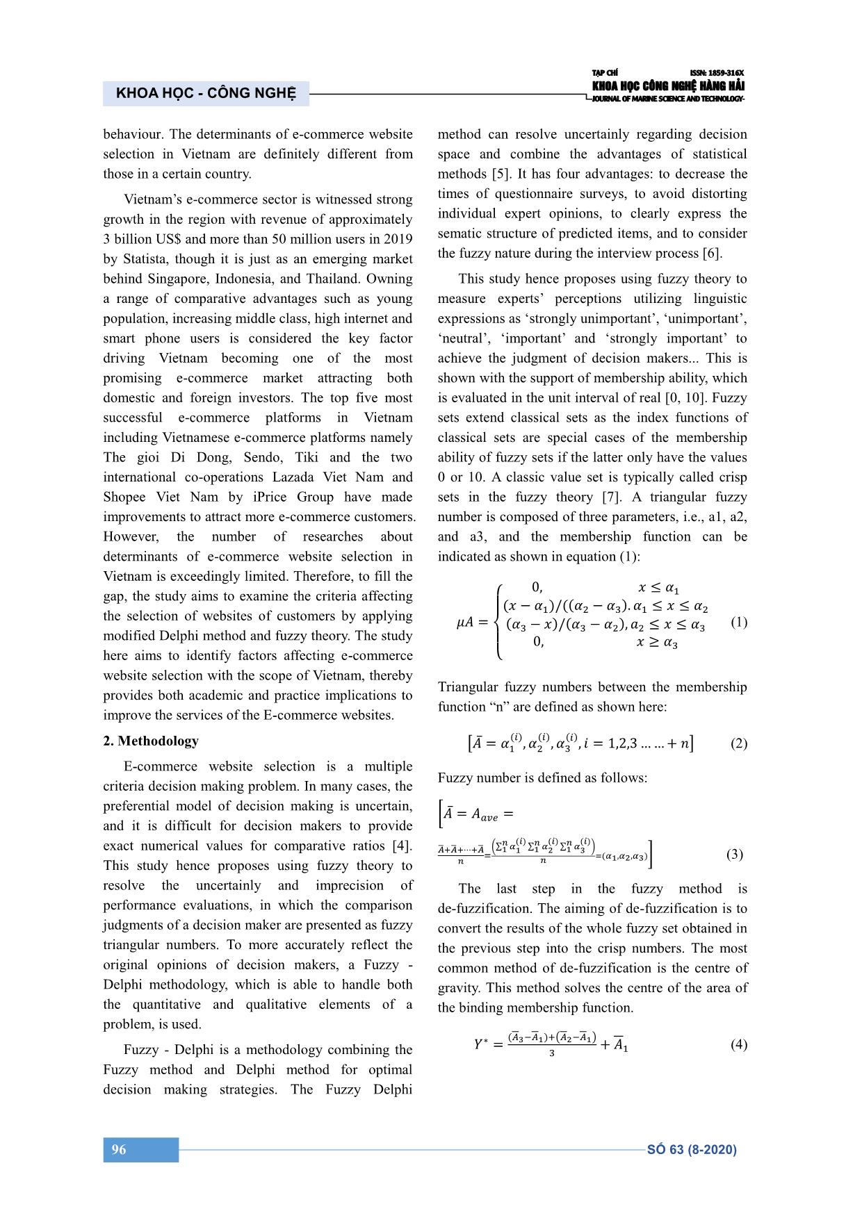 Các tiêu chí quyết định sự lựa chọn trang thương mại điện tử sử dụng phương pháp đánh giá Fuzzy-Delphi: Nghiên cứu trường hợp tại Việt Nam trang 2