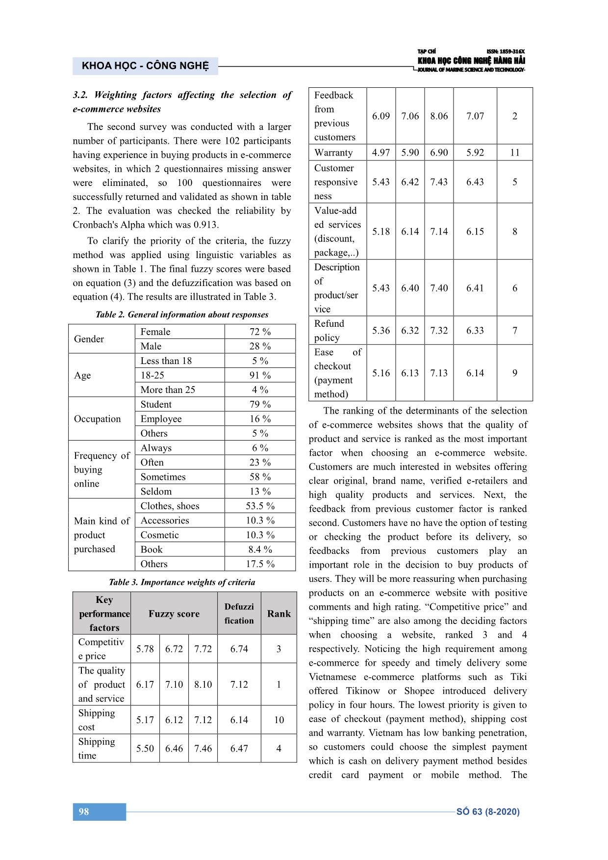 Các tiêu chí quyết định sự lựa chọn trang thương mại điện tử sử dụng phương pháp đánh giá Fuzzy-Delphi: Nghiên cứu trường hợp tại Việt Nam trang 4
