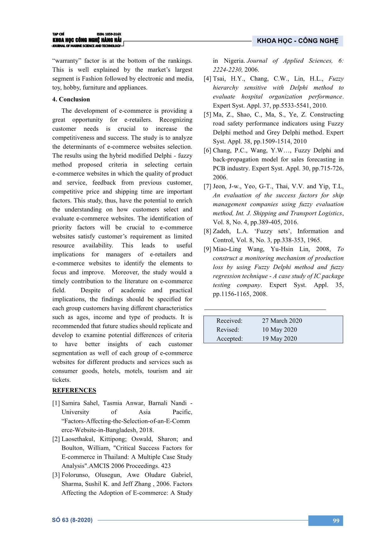Các tiêu chí quyết định sự lựa chọn trang thương mại điện tử sử dụng phương pháp đánh giá Fuzzy-Delphi: Nghiên cứu trường hợp tại Việt Nam trang 5