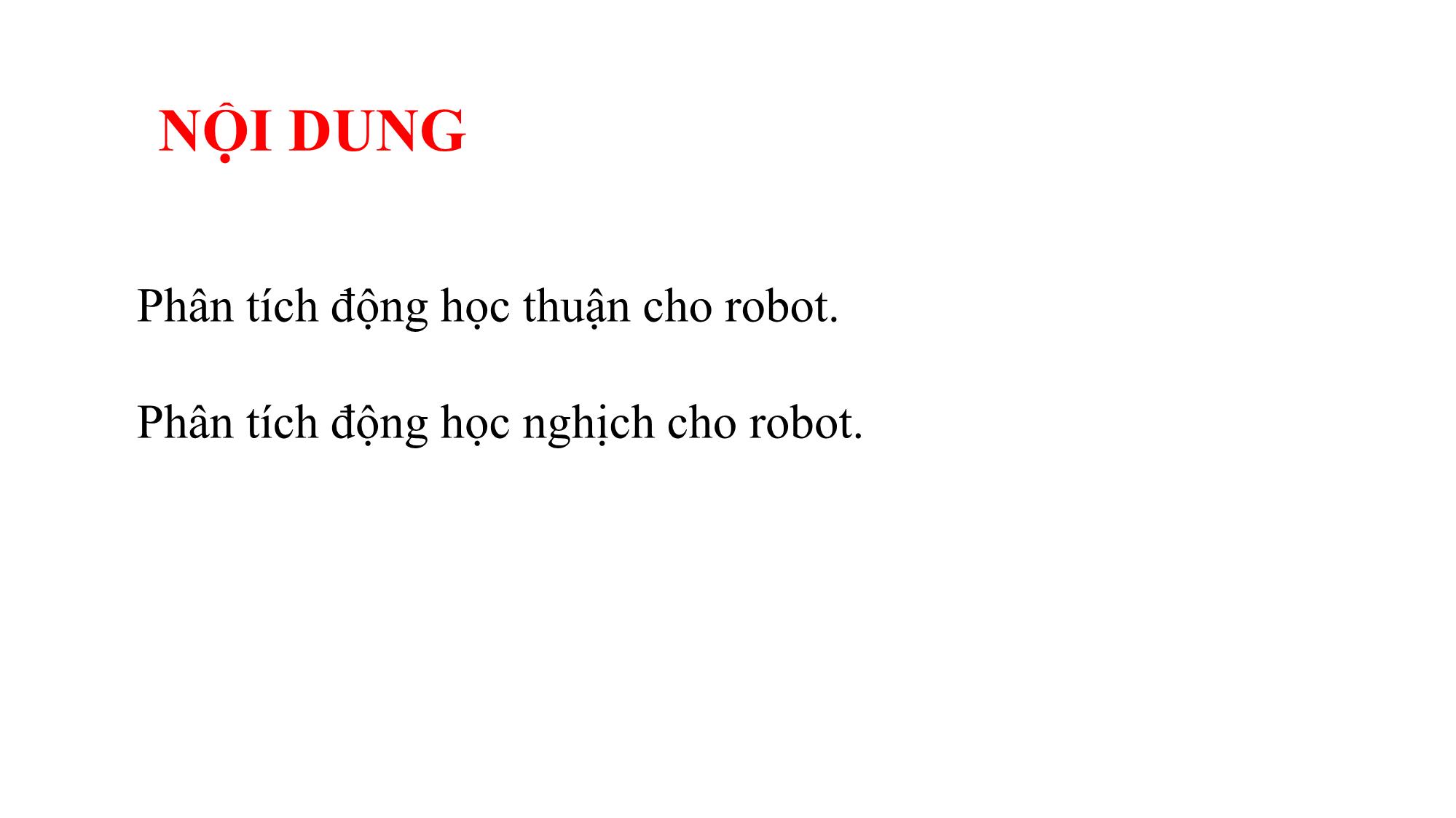 Bài giảng Phương trình động học robot trang 2