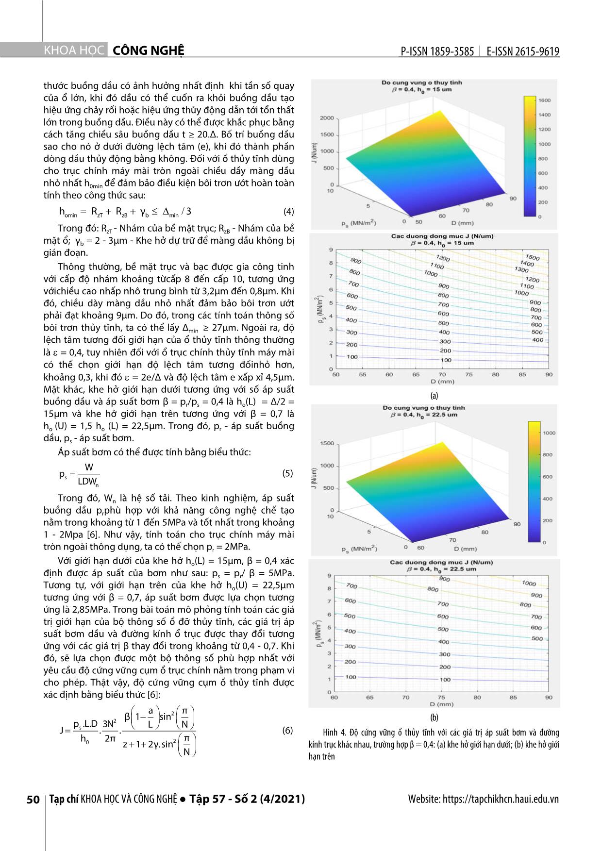 Đánh giá độ cứng vững cụm ổ thủy tĩnh trục chính với các giá trị cực hạn trên cơ sở mô phỏng số trang 3