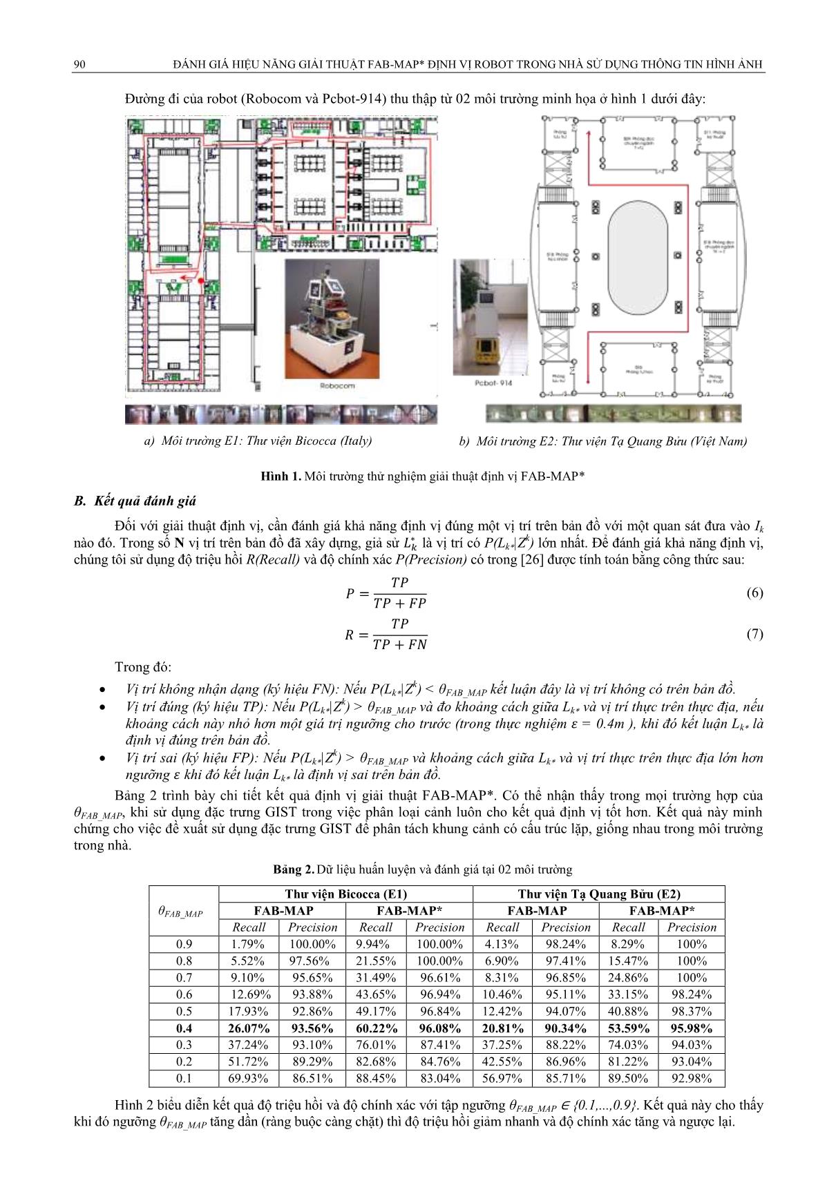 Đánh giá hiệu năng giải thuật fab - map định vị robot trong nhà sử dụng thông tin hình ảnh trang 5