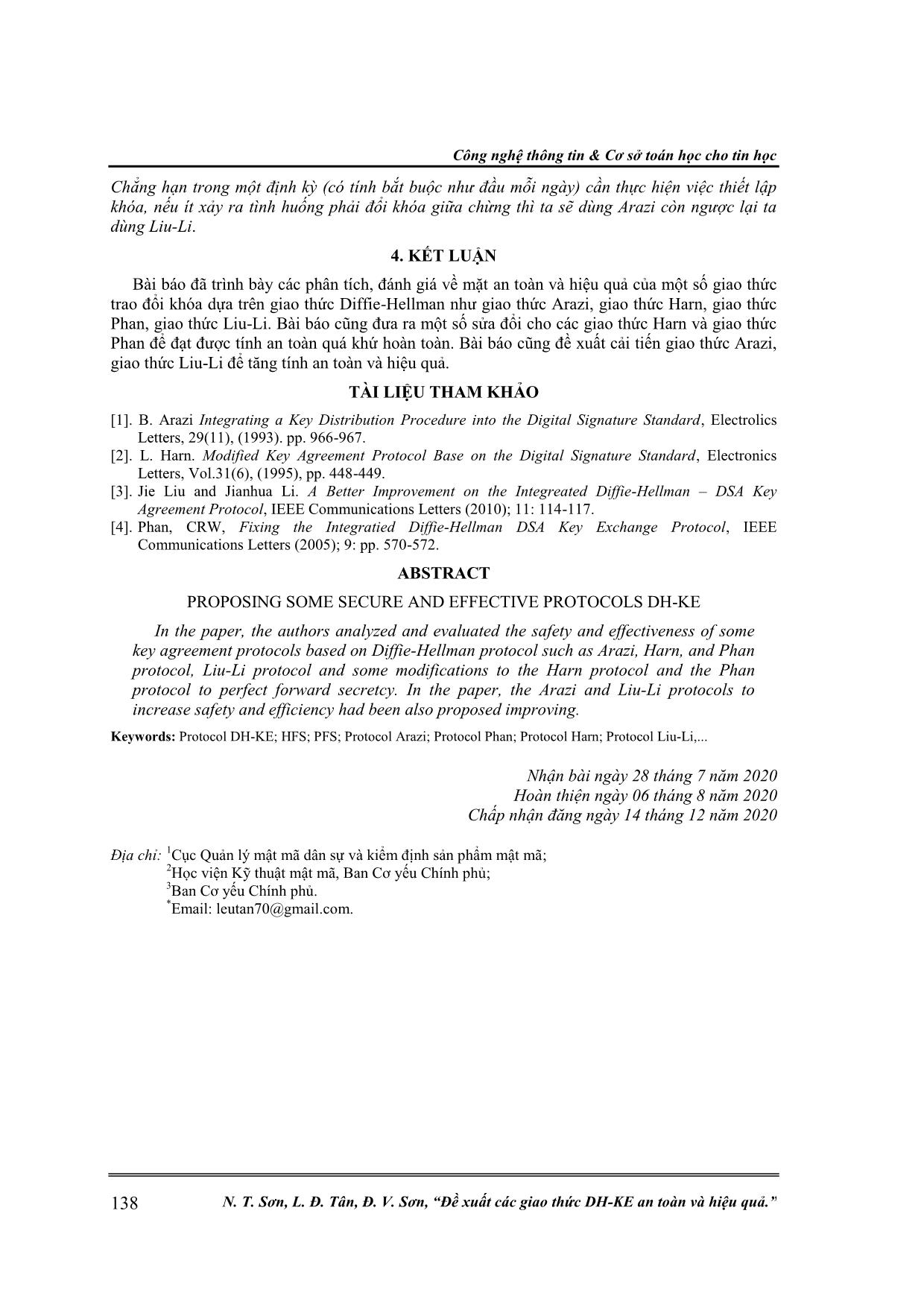 Đề xuất các giao thức DH-KE an toàn và hiệu quả trang 7