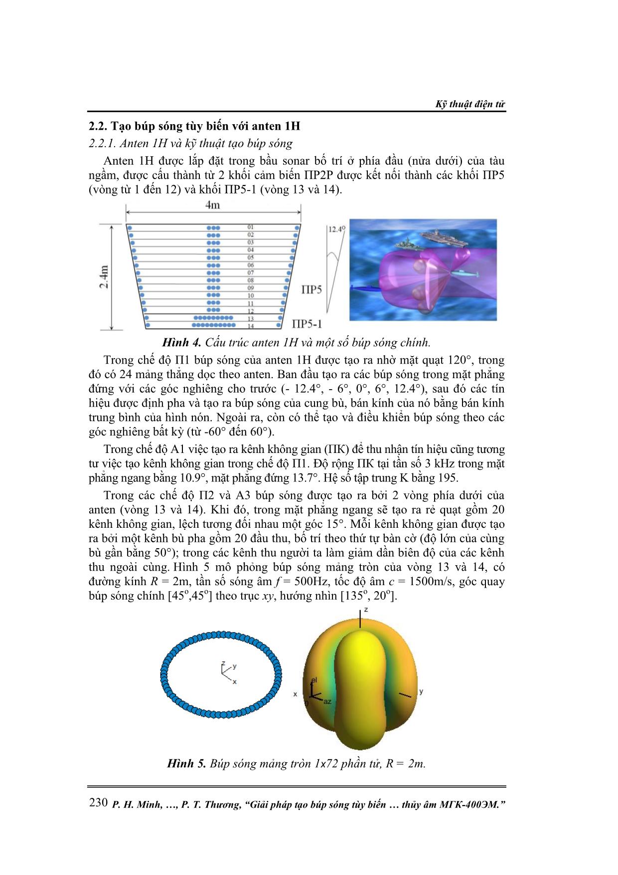 Giải pháp tạo búp sóng tùy biến cho cảm biến mảng trụ tròn ba chiều của anten 1h trong tổ hợp sonar thủy âm МГК-400ЭМ trang 4