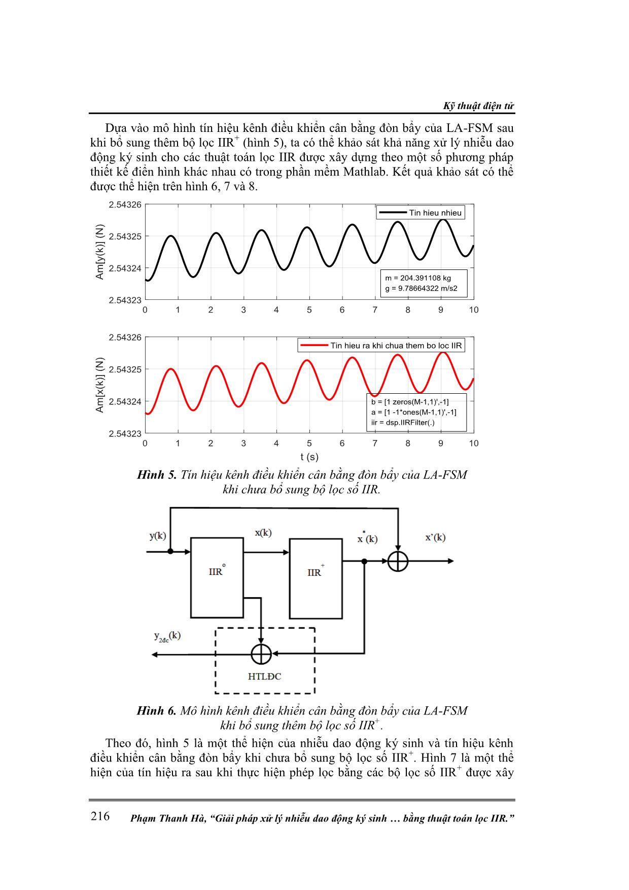 Giải pháp xử lý nhiễu dao động ký sinh cho tín hiệu kênh điều khiển cân bằng đòn bẩy của máy chuẩn lực kiểu khuếch đại đòn bẩy (LA-FSM) bằng thuật toán lọc IIR trang 5