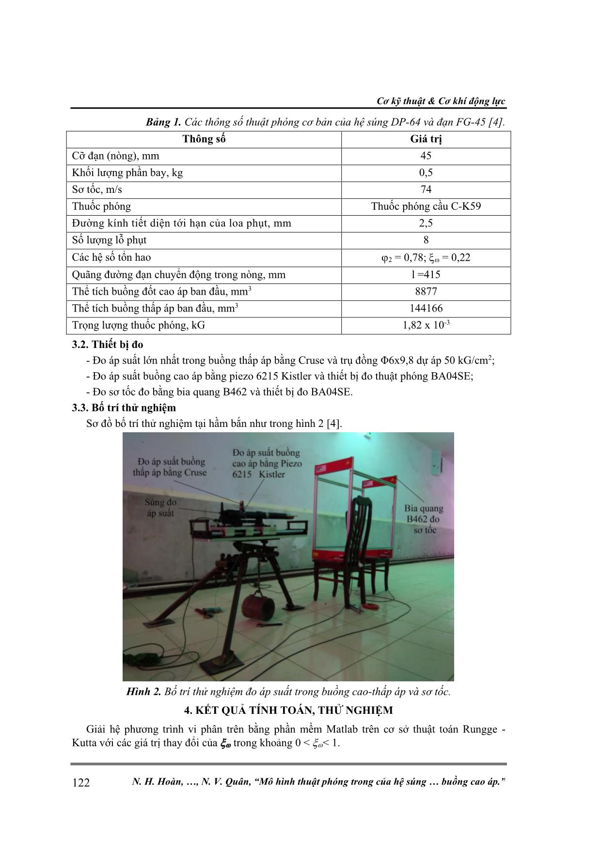 Mô hình thuật phóng trong của hệ súng phóng lựu có tính đến thuốc phóng cháy không hoàn toàn trong buồng cao áp trang 4