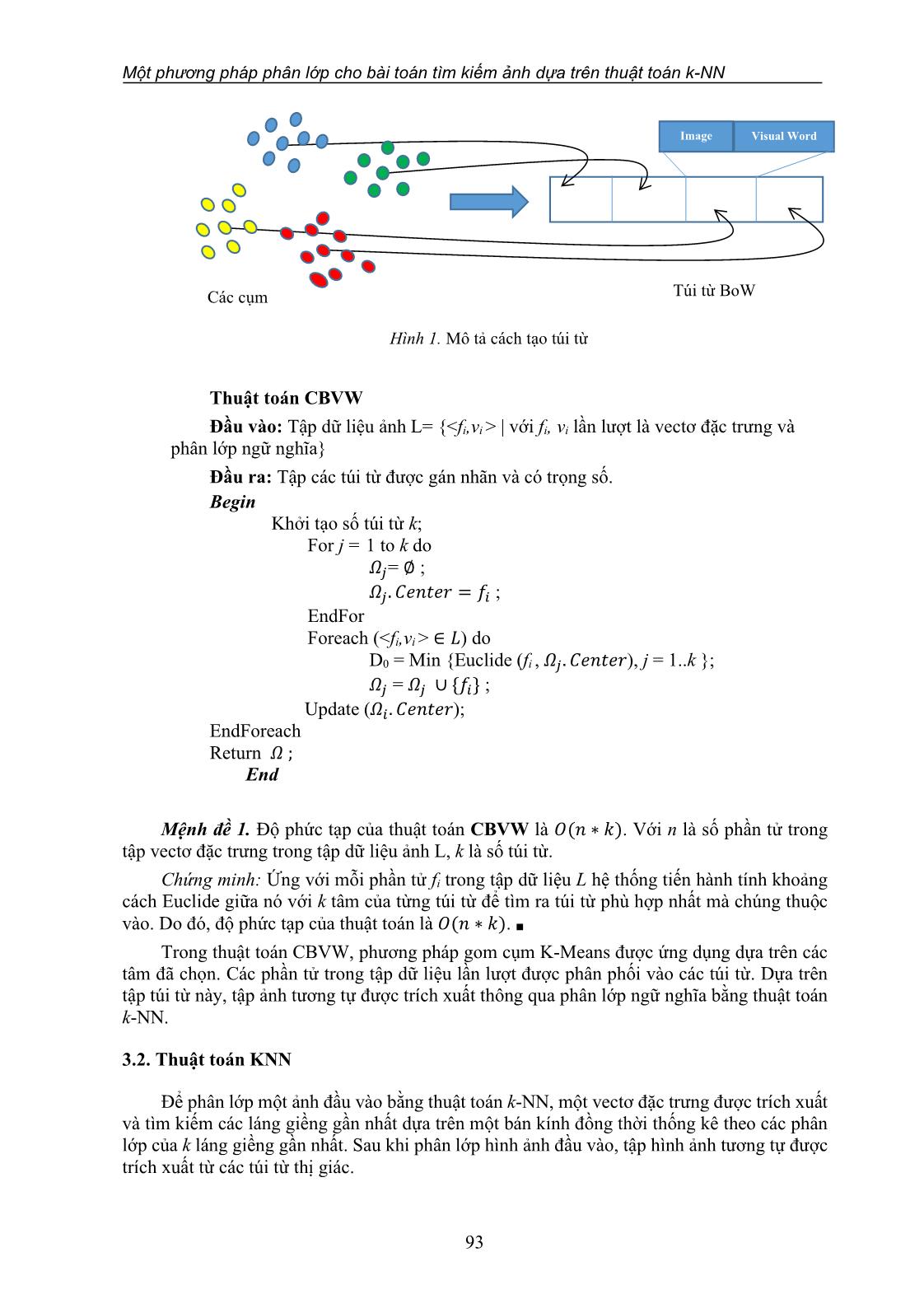 Một phương pháp phân lớp cho bài toán tìm kiếm ảnh dựa trên thuật toán k-NN trang 5