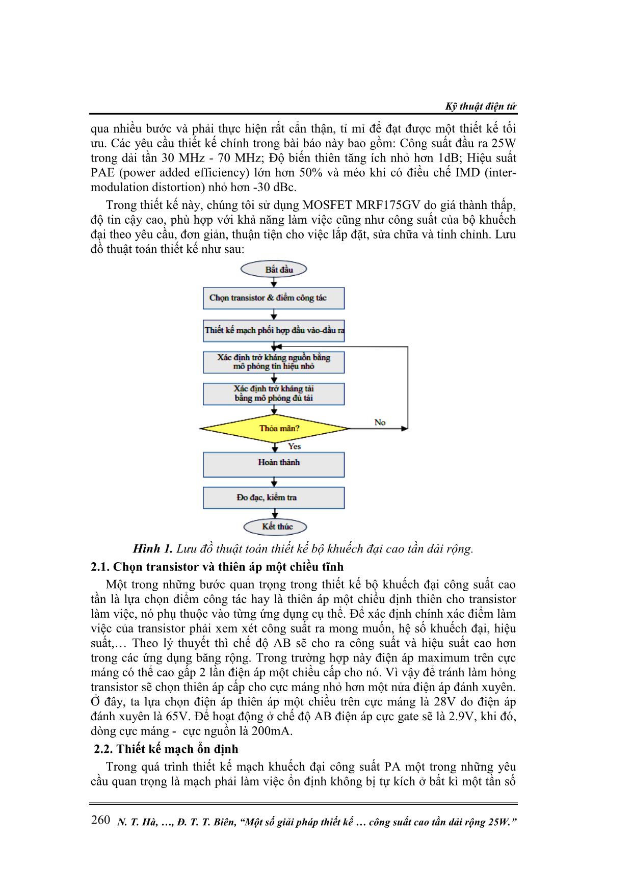 Một số giải pháp thiết kế, mô phỏng đặc tuyến của bộ khuếch đại công suất cao tần dải rộng 25W trang 2